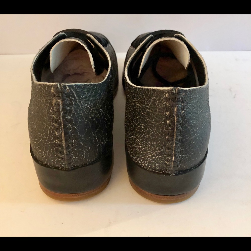 FEIT Hand Sewn Low Black Crackle Leather Sz EU 39 - Picture 7 of 9